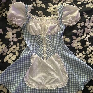 Blue and White Gingham Dress